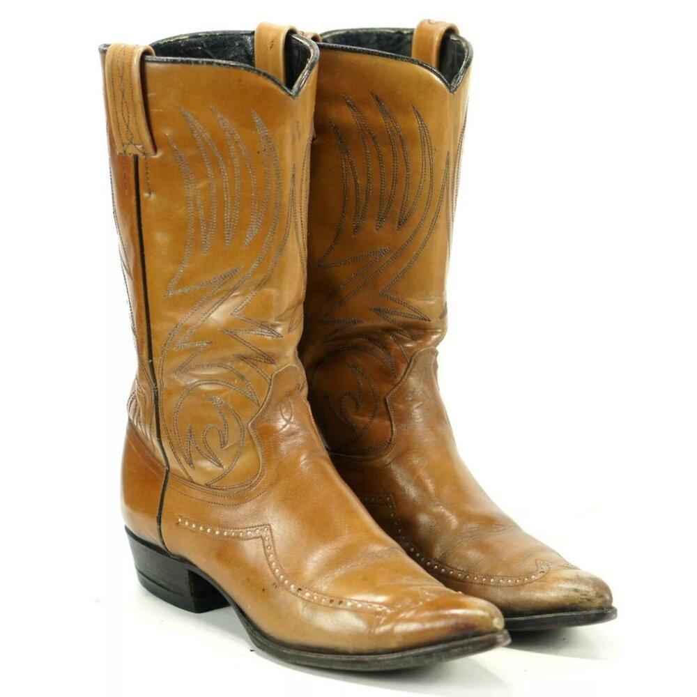 Dan Post Vintage Distressed Brown Leather Cowboy Western Boots Spain Women's 6.5